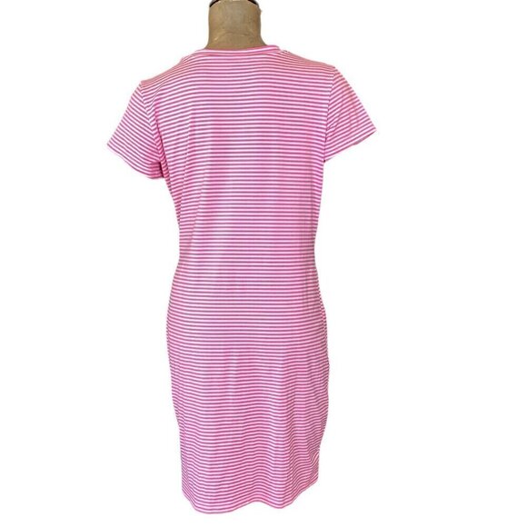 Vineyard Vines Pink Striped Sankaty Twist Front Tee-Shirt Dress M #295F - Picture 6 of 8